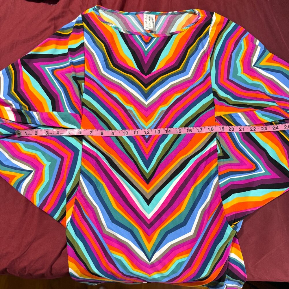Trina Turk Louvre Striped Batwing Swing Tunic Coverup size Small (has stretch) - Picture 5 of 11
